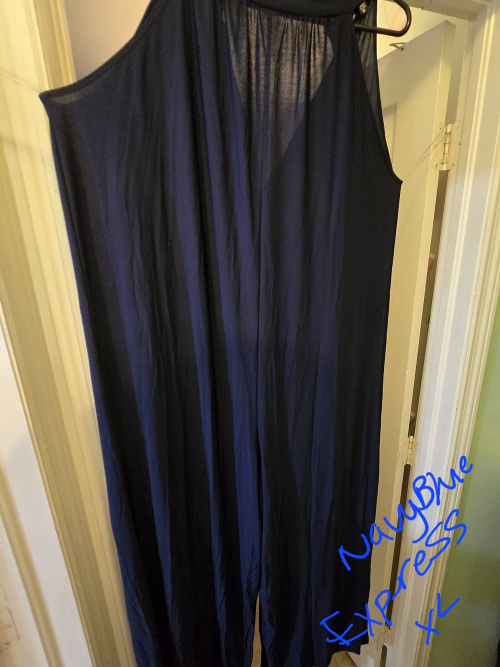 Express Navy Blue Sleeveless Jumpsuit